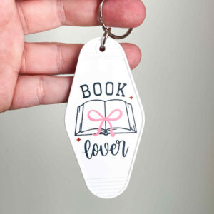BOOK LOVER MOTEL KEYCHAIN