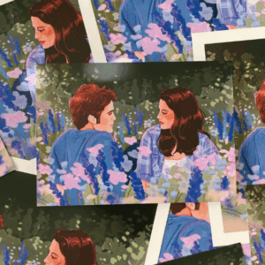 COUPLE IN MEADOW ART PRINT