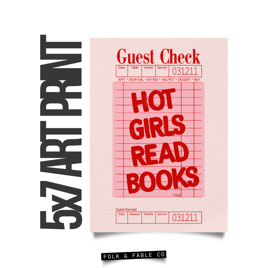 HOT GIRLS READ GUEST CHECK ART PRINT