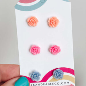 PEACH-PINK-PERIWINKLE - MIXED MINI EARRINGS