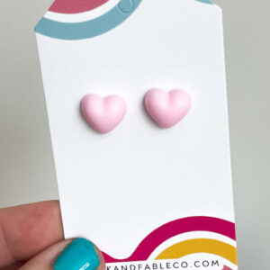 PINK MINI HEART EARRINGS