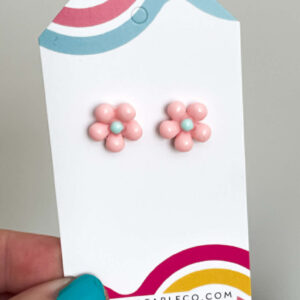 PINK DAISY EARRINGS
