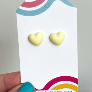 YELLOW MINI HEART EARRINGS