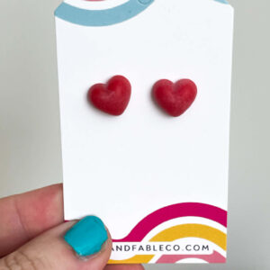 RED MINI HEART EARRINGS