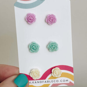 LAVENDER-TEAL-IVORY - MIXED MINI EARRINGS