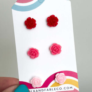 RED-PINK-LIGHT PINK - MIXED MINI EARRINGS