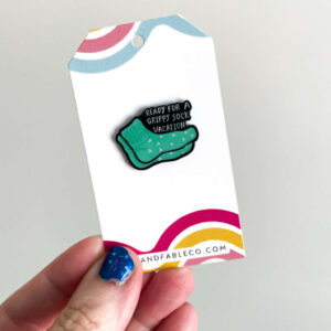 GRIPPY SOCK VACAY ENAMEL PIN