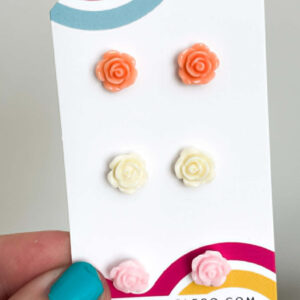 PEACH-IVORY-PINK - MIXED MINI EARRINGS