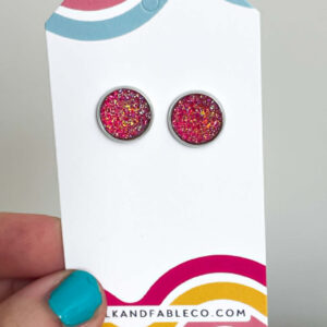 PINK SHIMMER EARRINGS