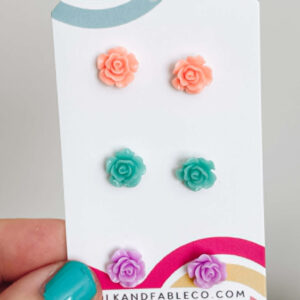 PEACH-TEAL-PURPLE - MIXED MINI EARRINGS