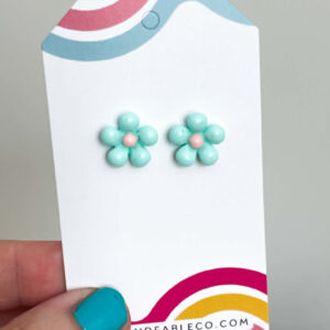 GREEN DAISY EARRINGS
