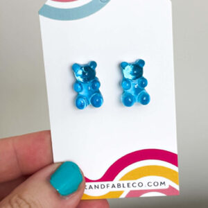 BLUE GUMMI BEAR EARRINGS