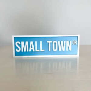 SMALL TOWN BOOKSHELF SIGN LIGHT BLUE
