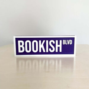 BOOKISH BOOKSHELF SIGN PURPLE