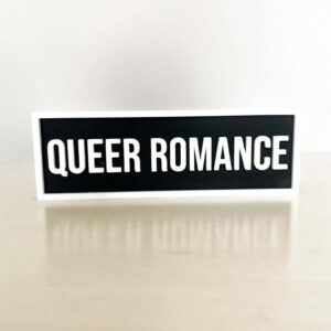 QUEER ROMANCE BOOKSHELF SIGN