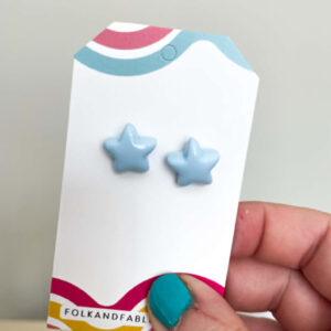 DUSTY BLUE PASTEL STAR EARRINGS