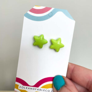 GREEN PASTEL STAR EARRINGS
