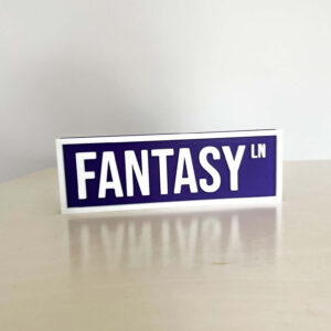 FANTASY BOOKSHELF SIGN DARK PURPLE