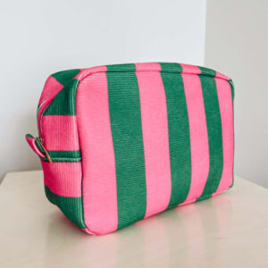 CANDY STRIPE TRAVEL BAG - GREEN/PINK