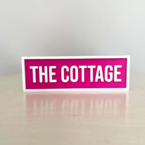 THE COTTAGE BOOKSHELF SIGN PINK