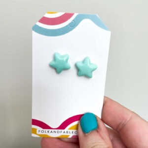 LIGHT BLUE PASTEL STAR EARRINGS