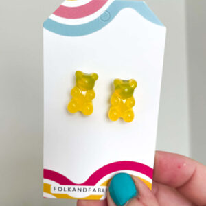 YELLOW GUMMI BEAR EARRINGS