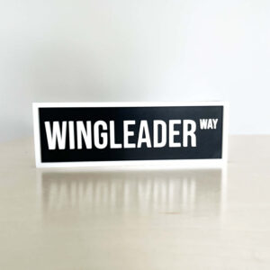 WINGLEADER BOOKSHELF SIGN